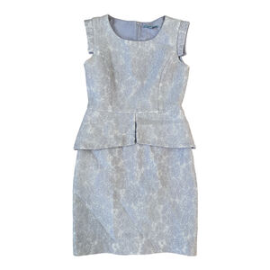 Antonio Meloni Women's Floral Lace Peplum Dress, Light Blue, Size 10